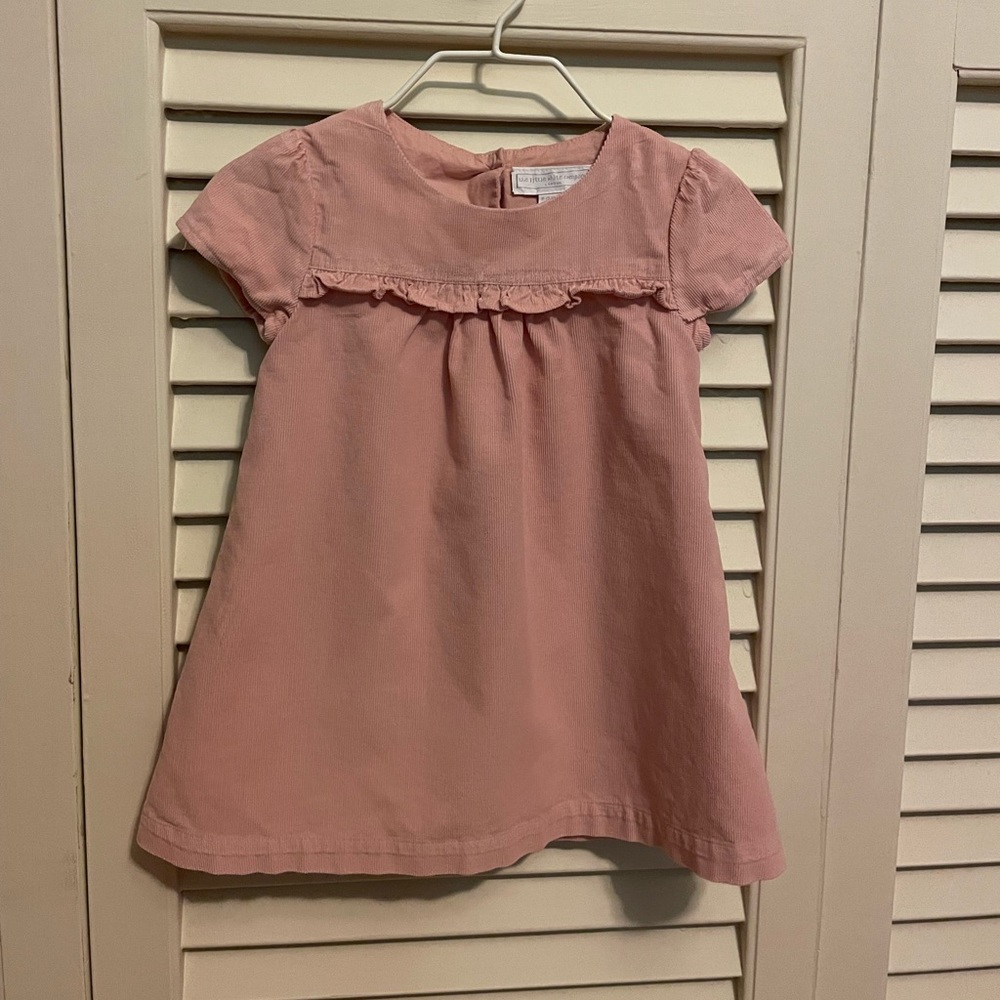 Little White Company London Pink Corduroy Baby Dress 9-12M